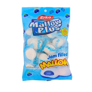 mallow plus มาร์ชแมลโลว์ ( เออโก้) สอดไส้ รสผลไม้ 100 กรัม บลูเบอร์รี่/องุ่น/สตรอเบอร์รี่