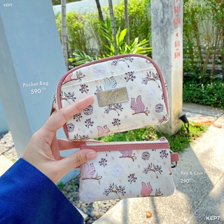 Kept Pocket Bag ลายPink Suqirrel กระเป๋าพ็อกเก็ตใส่เงินและบัตรและของจุกจิก รุ่นช่องเยอะ