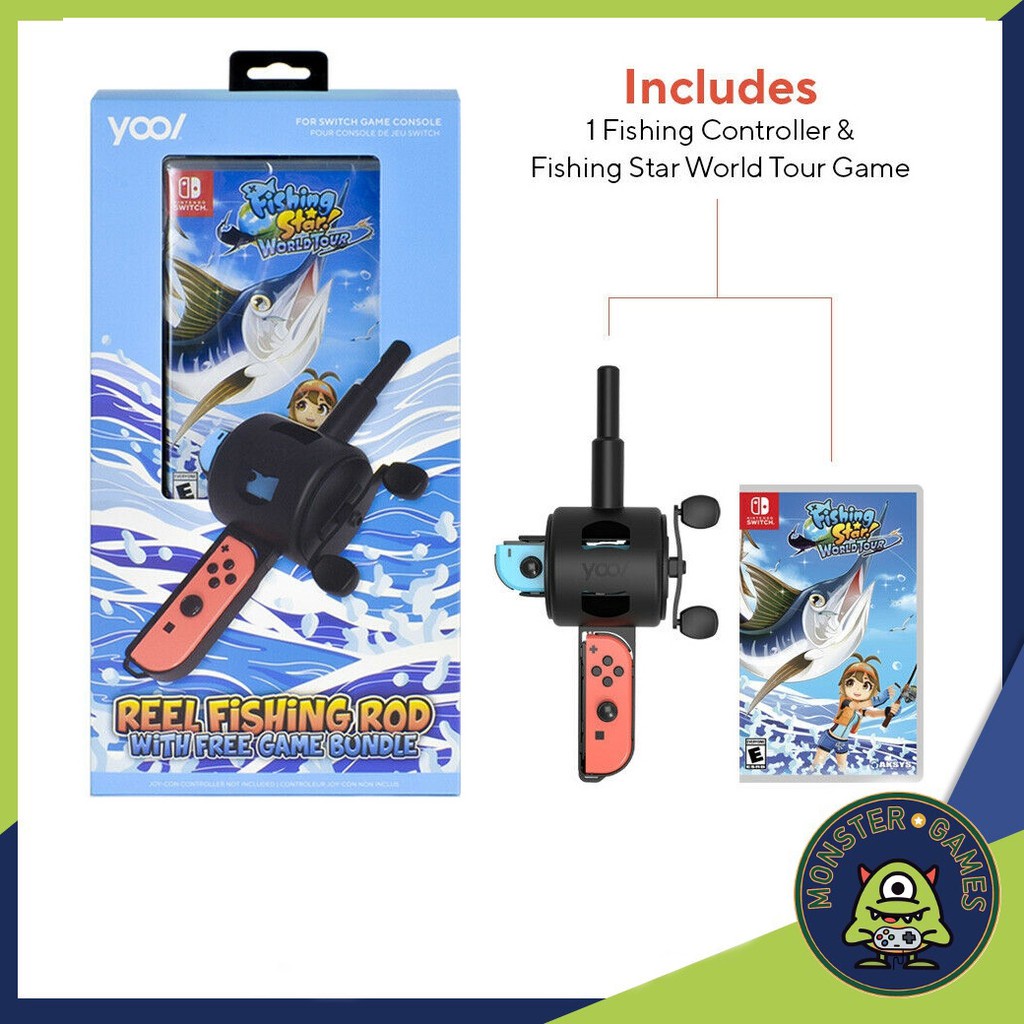 SF Yool Reel Fishing Rod Bundle with Fishing Star World Tour Nintendo Switch game (Fishing Star World Tour Bundle Switch