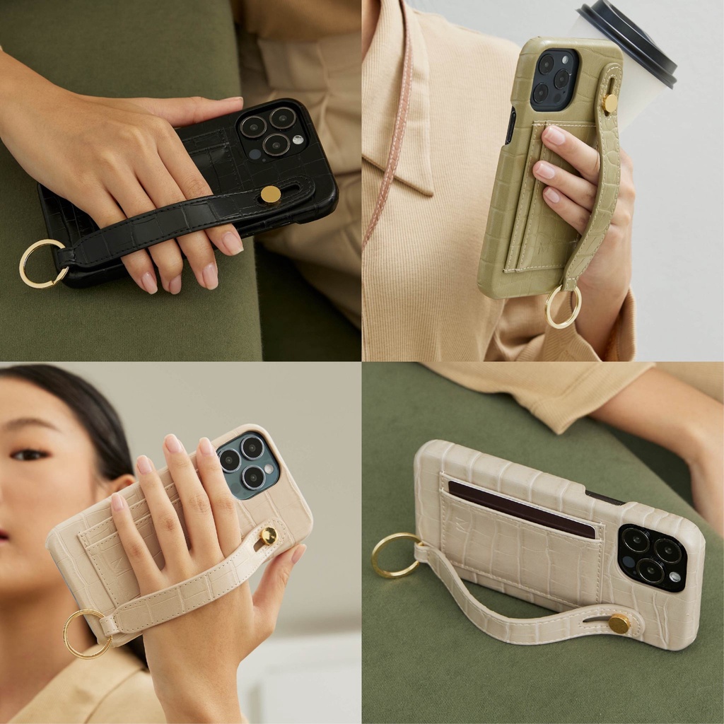 (12 series)MUSE Hand Strap Card Holder Phone Case EARTH Tone