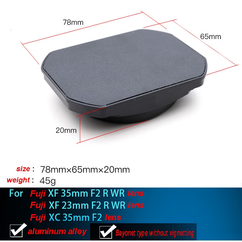 สําหรับฮูดเลนส์ Fuji x23 x35