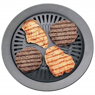 AKANon-Stick Iron BBQ Grills Round Pan Barbecue Grill for Outdoor Korean Grills Easy Clean Carbon Ba