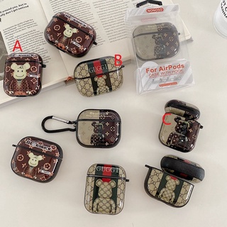 เคสหูฟัง ลายหมี Fashoin bearbrick พร้อมตะขอ สําหรับ airpods pro gen 2 1 2 3 pro