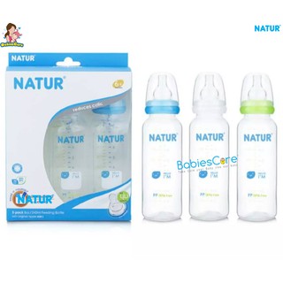 BabiesCare Natur reduces colicขวดนมเนเจอร์ เขียนได้ ลบได้ 8 ออนซ์ แพค 3 คอแคบมาพร้อมจุกนมไซร์ L (6+เดือนขึ้นไป)