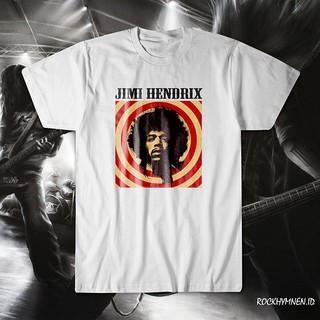 เสื้อยืดวงดนตรีผ้าฝ้ายแท้ คอลูกเรือเสื้อยืดคอกลมเสื้อเชิ้ต Jimi Hendrix แบบมีสายรัดผ้าฝ้ายแท้S,4XLall size