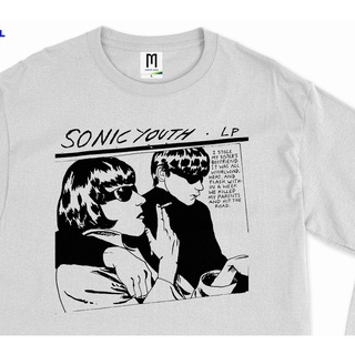 เสื้อผ้าผชเสื้อยืดแขนยาว พิมพ์ลาย SONIC YOUTH grunge punk mecrhcons สีขาวS-5XL