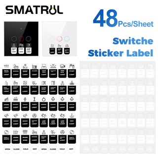 Smatrul สติกเกอร์ฉลาก ปุ่มกดสวิตช์สัมผัส ลาย Lcon พร้อมกาว สําหรับติดตกแต่งผนังบ้าน