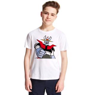 mazinger z retro design เสื้อยืดลําลองสําหรับเด็กแขนสั้นพิมพ์ลายการ์ตูน