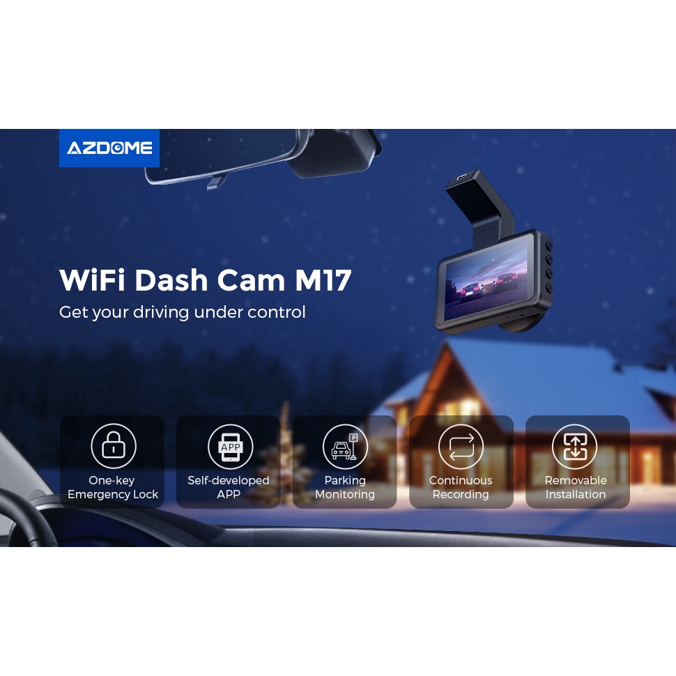 Azdome M Dash Cam Wifi Fhd P Car Camera Adas