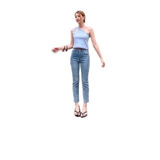 โปรโมชั่น : 【SMLXL】กางเกงยีนส์ยืด กางเกงยีนส์สกินนี่ Girls jean swaist jeans female straight old pants 2021 new