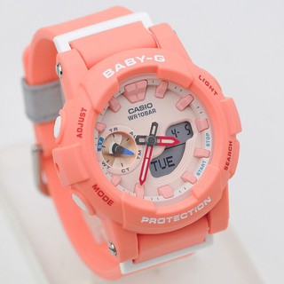 Casio Baby-G BGA185 เลดี้ควอตซ์นาฬิกาดิจิตอลผู้หญิงนาฬิกาสปอร์ตสีชมพู BGA-185-4A