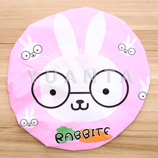 YUANTA หมวกคลุมผมอาบน้ำ กันน้ำ ลายการ์ตูนน่ารัก ที่คาดผม โดนัทรัดผม Shower Cap Kids