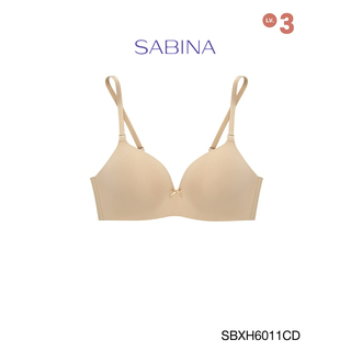 Sabina ซาบีน่า เสื้อชั้นใน Invisible Wire (ไม่มีโครง) Seamless Fit รุ่น Soft Doomm  รหัส SBXH6011CD สีเนื้อเข้ม