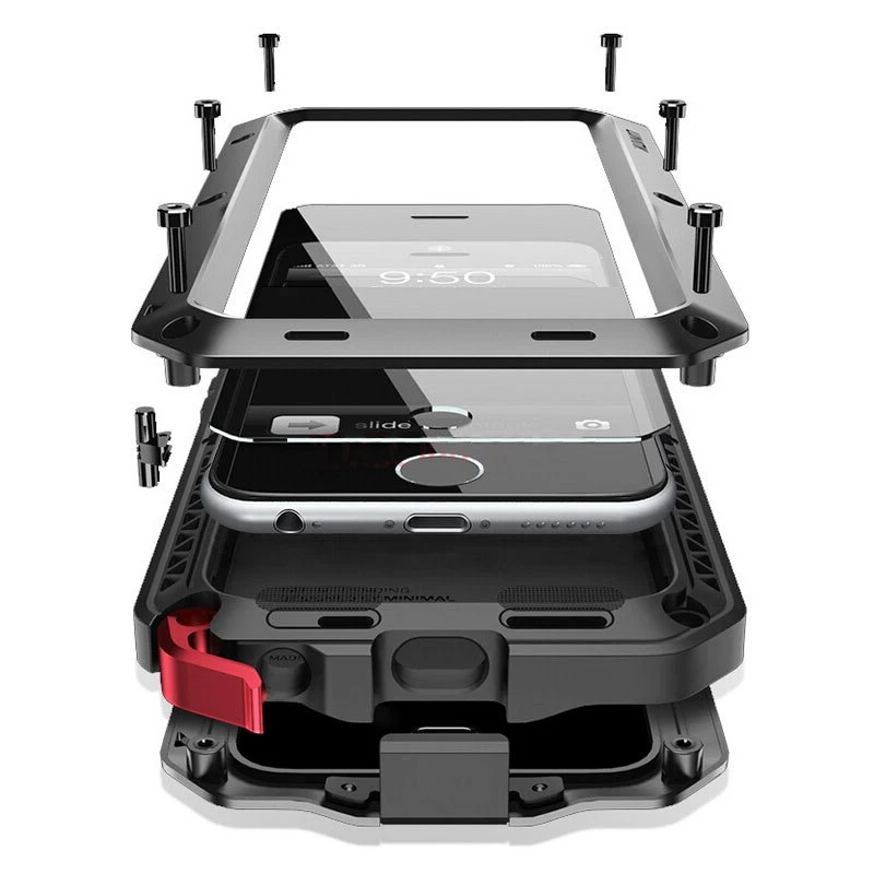 Heavy Duty Protection Doom Armorโลหะอลูมิเนียมเคสโทรศัพท์สําหรับiPhone 12 13 Mini Pro Maxกรณีกันกระแทกฝาครอบกันฝุ่น
