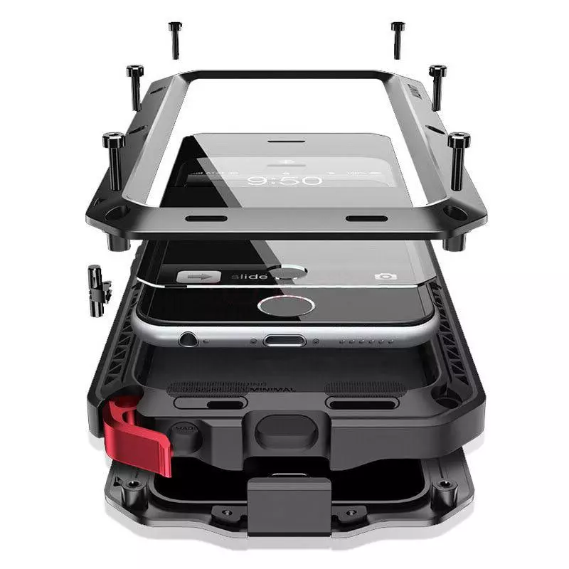 Heavy Duty Protection Doom Armorโลหะอลูมิเนียมเคสโทรศัพท์สําหรับiPhone 12 13 Mini Pro Maxกรณีกันกระแทกฝาครอบกันฝุ่น