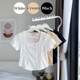 พร้อมส่ง‼️ Basic Crop🥤เสื้อครอปคอยู🥤