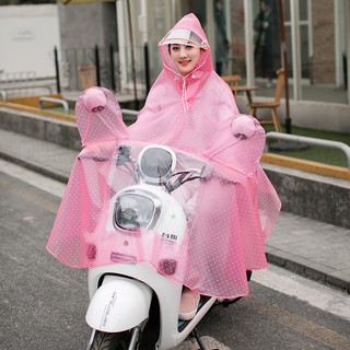 NEW Mortorcycle Raincoat เสื้อกันฝนมอเตอร์ไซ์ เสื้อคลุมกันฝน  เพิ่มความใหญ่และความหนา ฝาครอบไฟโปร่งใส หมวกคู่ สีสวย