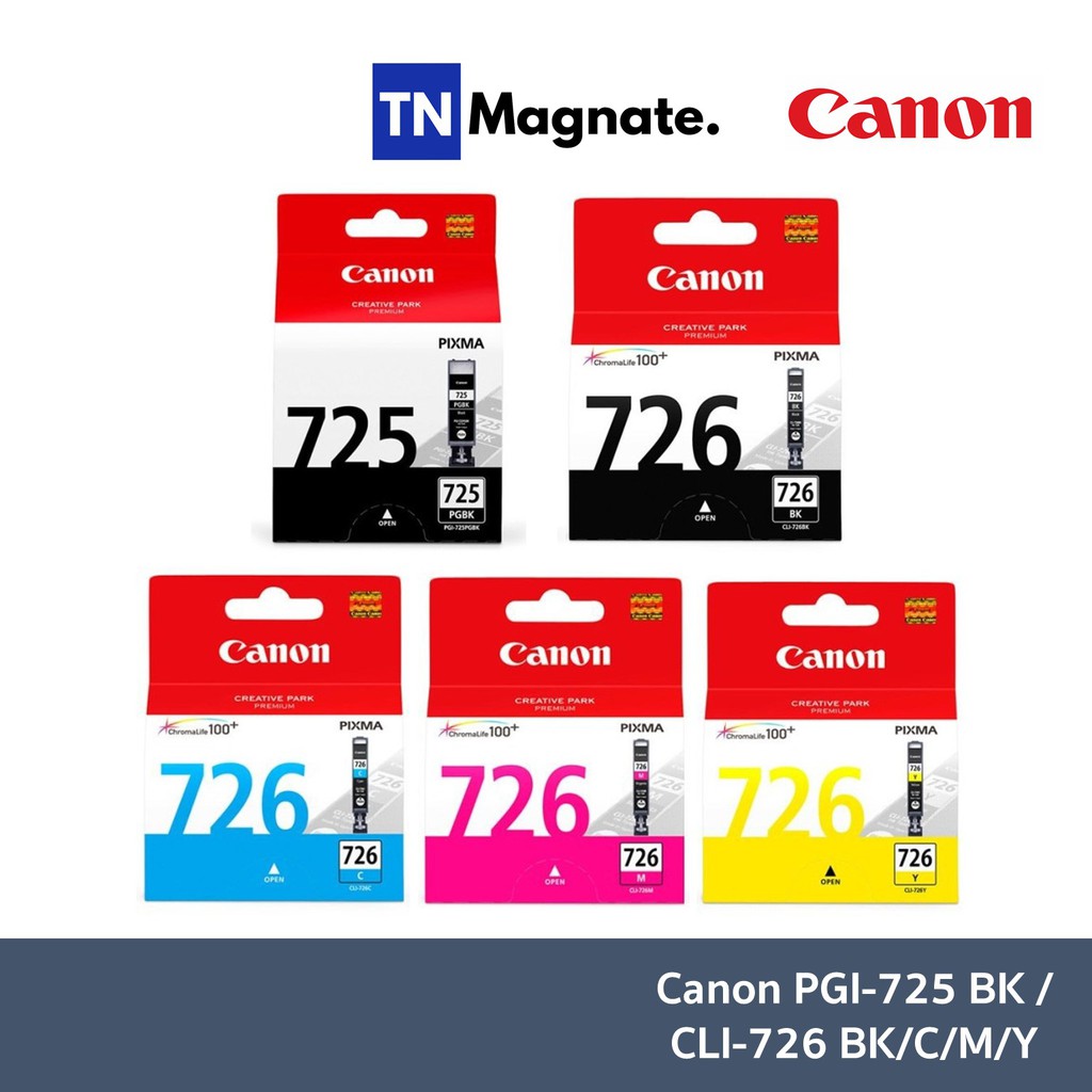[หมึกพิมพ์อิงค์เจ็ท] Canon PGI-725BK / CLI-726BK / 726C / 726M / 726Y Ink Cartridge เลือกสี