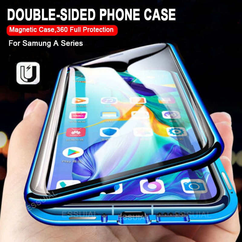 Samsung 360 กระจกสองด้านแม่เหล็กโทรศัพท์มือถือสําหรับ Samsung A02S A03S A31 A51 A71 A21S A12 เคสโลหะ