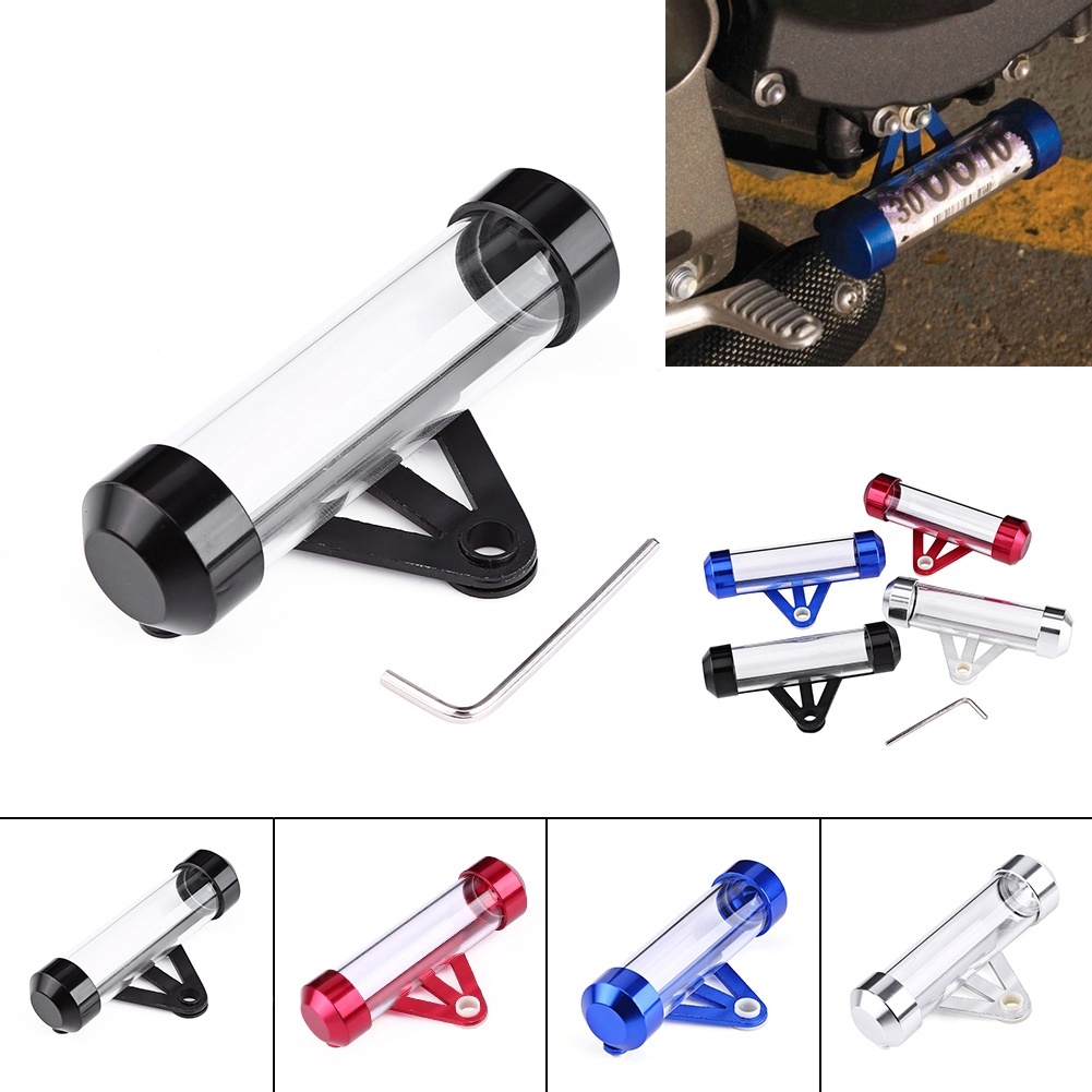 Color : Silver Motorcycle Tax Tube-Universal Motorcycle Motorbike Secure Tax Disc Tube Waterproof Cylindrical Holder Frame 