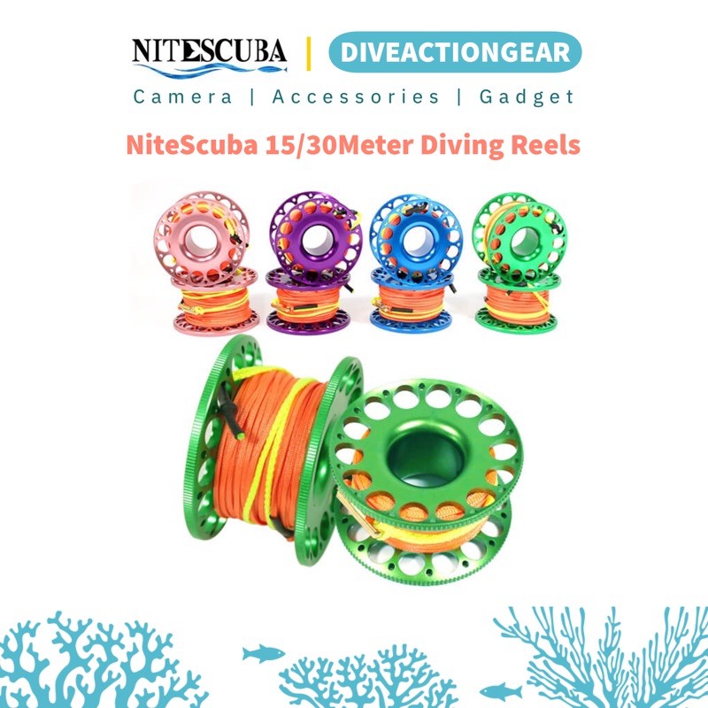 NiteScuba Diving Reels เชือกรอกสำหรับ SMB