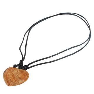 Natural Efe | HEART NECKLACE HANDMADE PALO SANTO WOOD | สร้ออคอจี้รูปหัวใจ ไม้หอม พาโล ซานโต