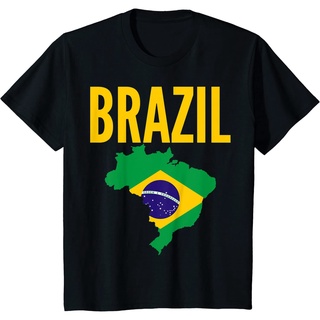 [S-5XL]เสื้อยืด ผ้าฝ้าย พิมพ์ลาย Brazil สําหรับผู้ชาย และผู้หญิง