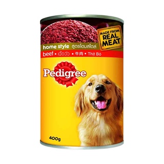 เพดดิกรี อาหารสุนัขโต รสเนื้อ แบบกระป๋อง 400 กรัม X 4 ซอง อาหารสุนัข Pedigree Dog Food Adult Beef Can 400 g x 4