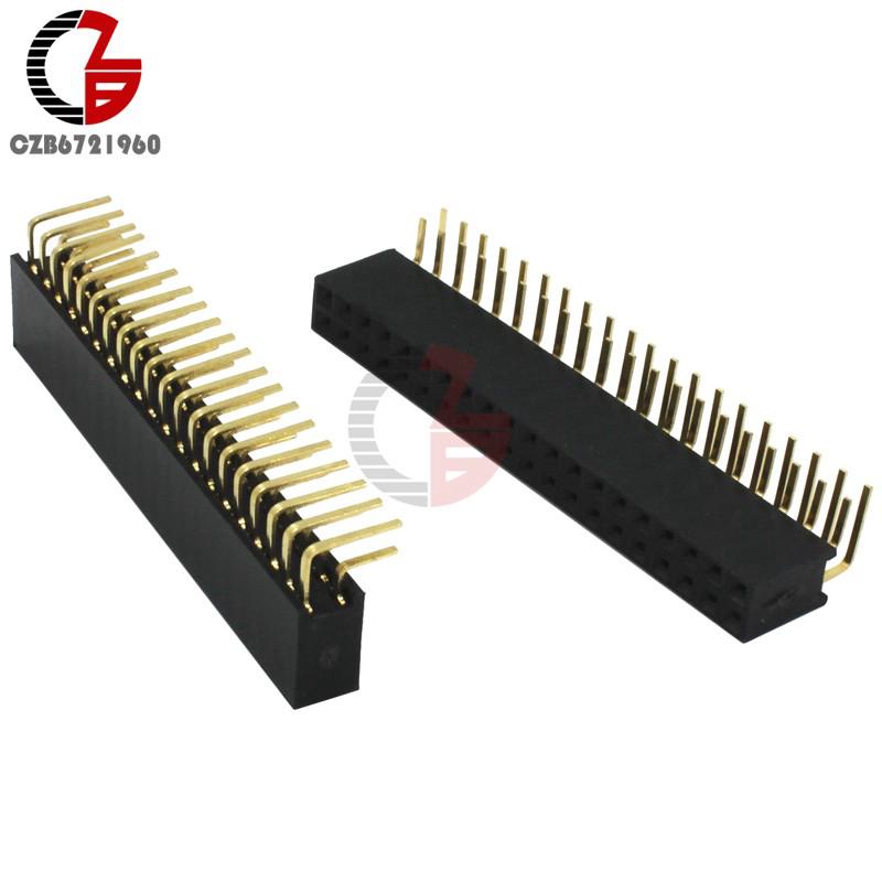 10Pcs 2x20 Pin 40 Pin Double Row Female อุปกรณ์ซ็อกเก็ตเชื่อมต่อสายเคเบิ้ล 2 . 54มม.