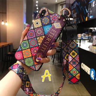 เคสโทรศัพท์มือถือลายดอกไม้พร้อมสายคล้องสําหรับ Huawei Nova 3i 3e 4e 5 T Mate 30 Pro HD06