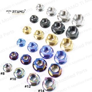 RTAMO Titanium Gr5 น็อตตัวเมีย M5 M6 M8 M10(เบอร์ 6 8 10 12 14)(ราคาต่อคน) Hex Flange Nut