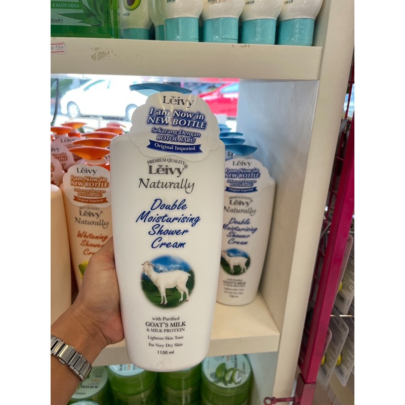 Leivy Naturally Double Moisturising Shower Cream with Purified Goat's Milk 1,150ml.ครีมอาบน้ำนมแพะ