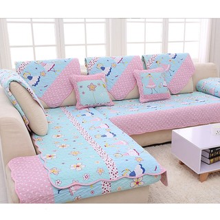 พรมปูโซฟา พรมปูพื้น Spring and summer cotton fabric sofa cushion (Dancing girls)