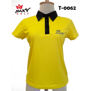 เสื้อโปโลผู้หญิง (POLO) สำหรับผู้หญิง ยี่ห้อ MAXY GOLF (รหัส T-0062 เหลืองทานตะวัน)