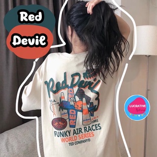 เสื้อยืดโอเวอร์ไซต์ สกรีนลาย Red devil