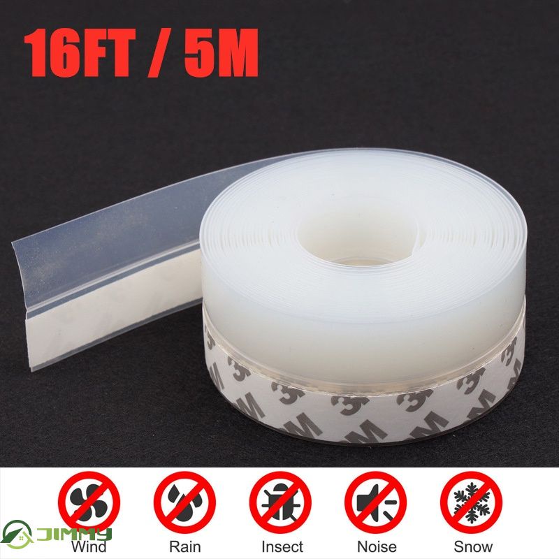 มีของพร้อมส่ง 16FT 5M Door Seal Strip Weather Stripping Adhesive Silicone Windows Bottom Stopper Sealing Strip 25MM/35MM