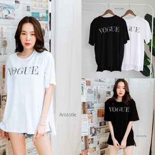 AR105🌷 T vogue เสื้อยืดหน้าสั้นหลังยาว