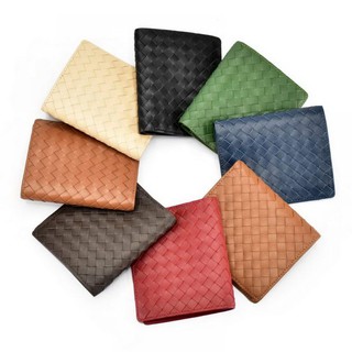 05-173KL01 super slim wallet intrecciato กระเป๋าสตางค์สานหนังแท้ 9 x 10.5 cm