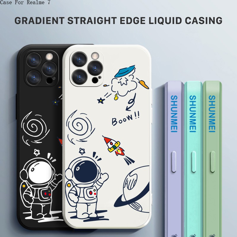Realme 7 7i Pro C17 5G Narzo 20 Pro 30A เคสหัวเว่ย สำหรับ Rocket Liquid Silicone เคสโทรศัพท์
