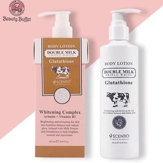 SCENTIO DOUBLE MILK TRIPLE BRIGHT BODY LOTION เซนทิโอ ดับเบิ้ลมิลค์ ทริปเปิ้ล ไวท์ บอดี้ โลชั่น ( 250ml )