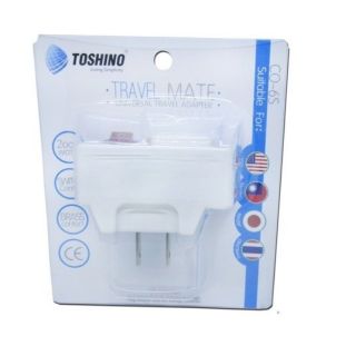 Toshino CO-6S หัวแปลกปลั๊ก 2 ขา เป็นปลั๊ก Universal Travel 1 ช่อง ปลั๊กต่างประเทศ ขาปลั๊ก ปลั๊กแปลง ปลั๊ก2ขา ปลั๊ก1ช่อง