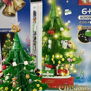 เลโก ต้นคริสมาสต์ กล่องดนตรี พร้อมไฟประดับ Chirstmas tree lego set