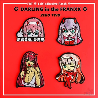 ☸ Zero Two CODE:002 - DARLING In The FRANXX แผ่นสติกเกอร์ มีกาวในตัว สําหรับติดตกแต่ง ☸ แผ่นแพทช์ รีดติดเสื้อ ลายการ์ตูนอนิเมะ สําหรับตกแต่งเสื้อผ้า กระเป๋า 1 ชิ้น