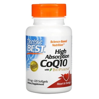 Doctor Best High Absorption CoQ10 with BioPerine 100 mg 120 Softgels (มีผลต่อการดูแลหัวใจ ชะลอวัย สมองเสื่อม)