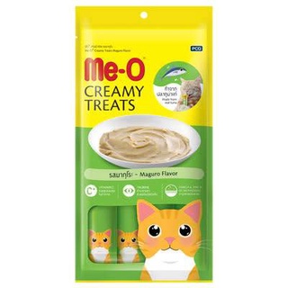 Meo  มีโอ ขนมแมวเลียชนิดครีมสำหรับแมวอายุ 1 เดือนขึ้นไป รสมากุโระ 15g x 4 ซอง