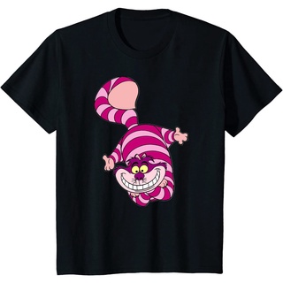 เสื้อยืดคอกลม แขนสั้น ผ้าฝ้ายแท้ พิมพ์ลายการ์ตูนอนิเมะภาพยนตร์ Alice in Wonderland Alice in Wonderland Cheshire Cat สําหรับผู้ชาย