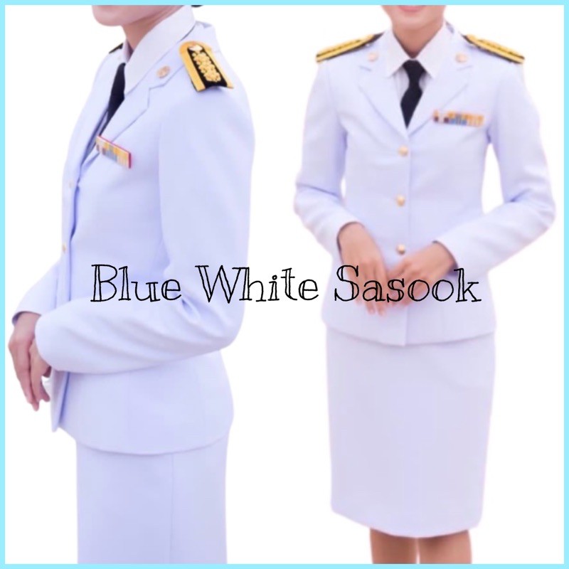 ชุดปกติขาวหญิง พร้อมเสื้อตัวใน และ เนคไท ????ชุดเซ็ตสุดคุ้ม สุดประหยัด -  Bluewhite.Sasook.Shop - Thaipick