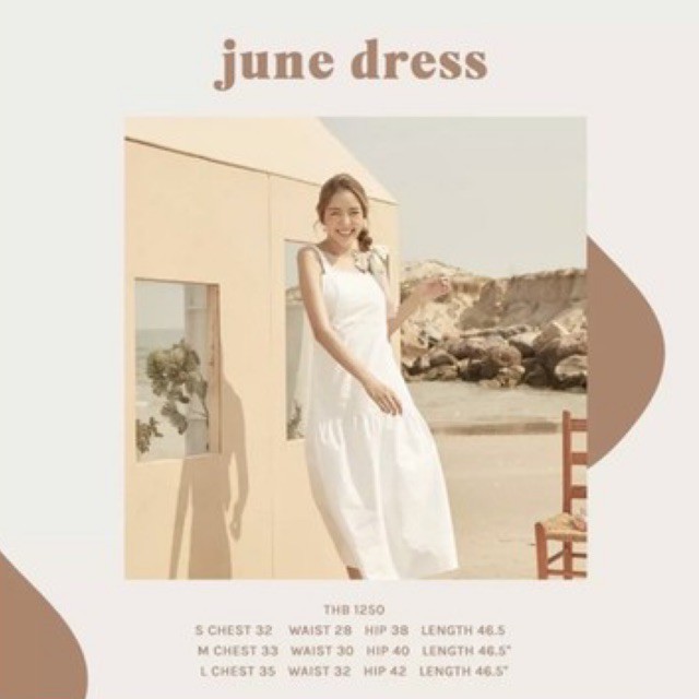 Used once lookbook june dress สีขาว ไซส์ M