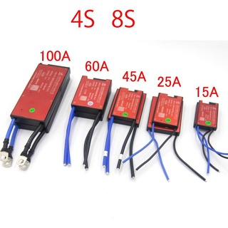 BMS ลิเทียมฟอสเฟต lifepo4 PCB Li-ion bmsแบตเตอรี่ 3s-20s 12v 24v 36v 48v 60v 15A 25A 40A 60A 100A แผงป้องกันจักรยานไฟฟ้า