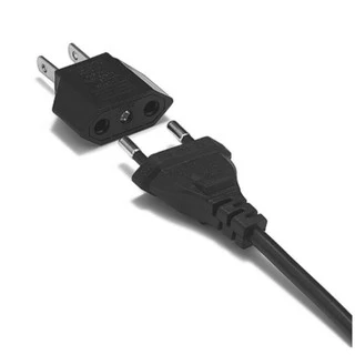 Plug แปลงขากลม เป็น 2 ขาแบน US ญี่ปุ่น จีน อะแดปเตอร์แปลงขา EU EU TO US JP adapter two round head ดำ